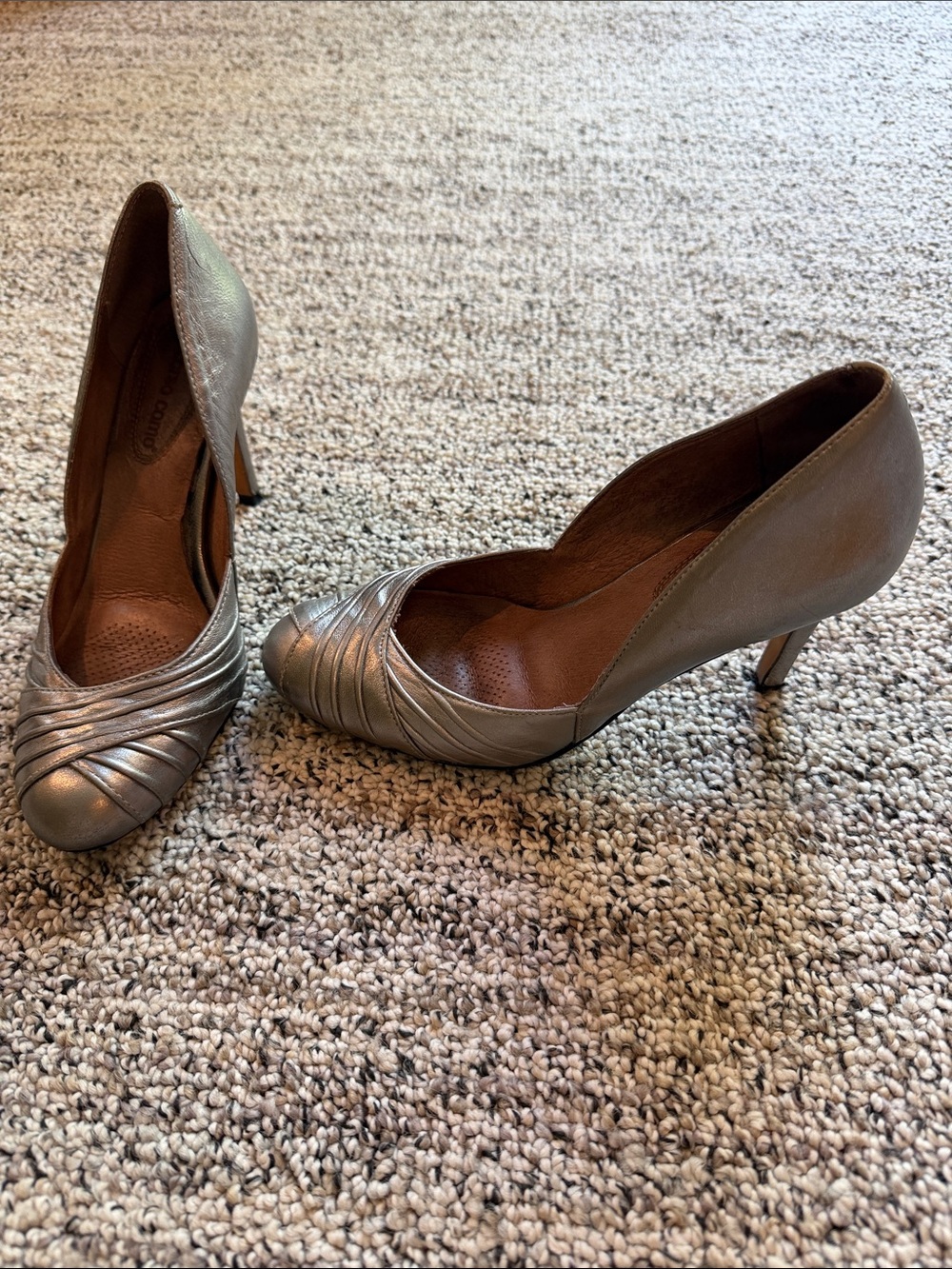 Corso Como Metallic Pewter Draped Heels